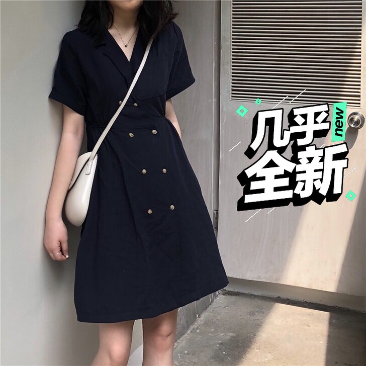 智熏裙法式桔梗裙复古赫本风气质轻熟收腰显瘦...