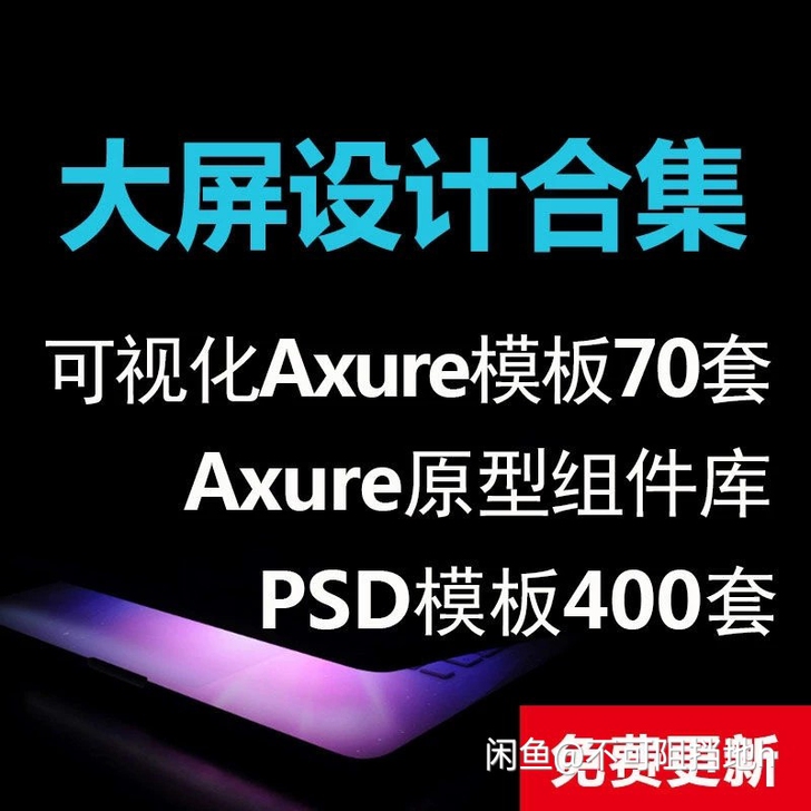 大数据可视化大屏ui设计素材axure模板...