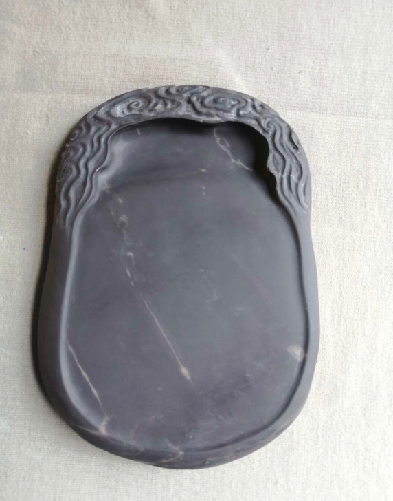 端砚老坑岩，纯手工制作，已退腊开锋，《祥云...