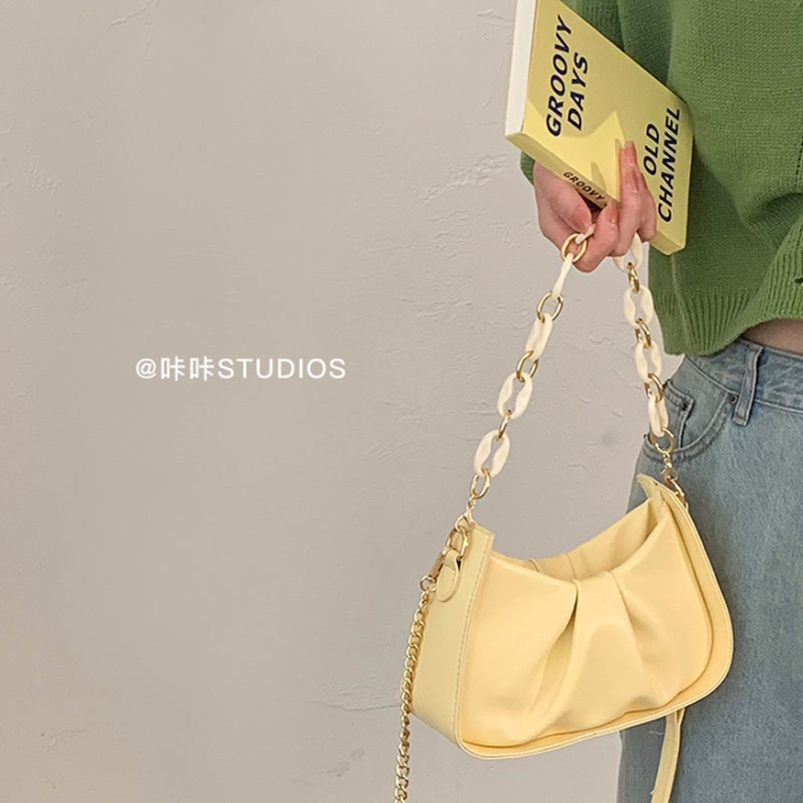 工厂尾货，褶皱腋下包，法国小众百搭ins斜...