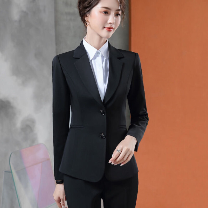 职业套装女春秋季新款大学生面试正装灰色西装...