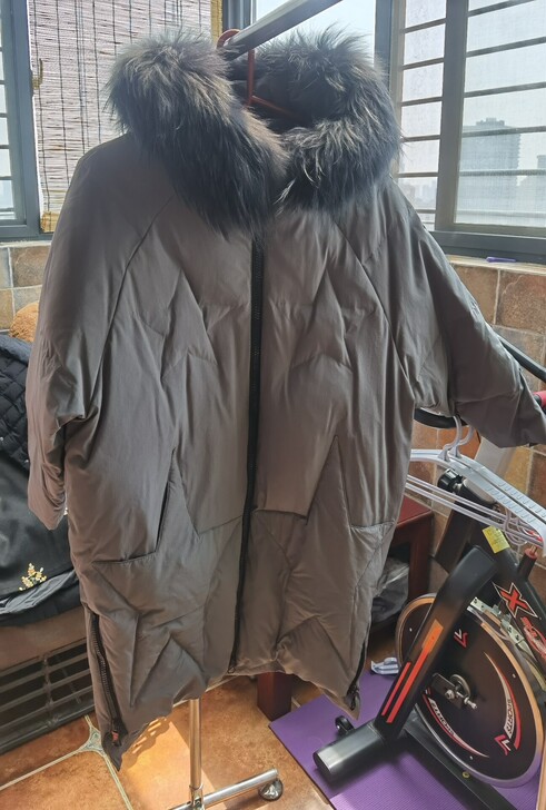 韩国真毛领羽绒服新款女加厚中长款宽松版型超...