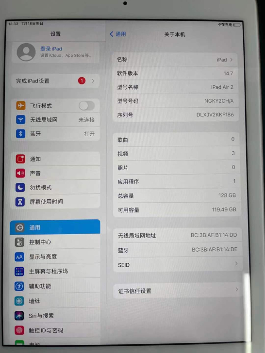 iPad Air2 128Ｇ