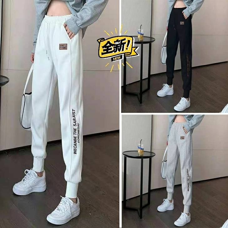 全新包邮 春夏季韩版宽松休闲哈伦裤女外穿白...