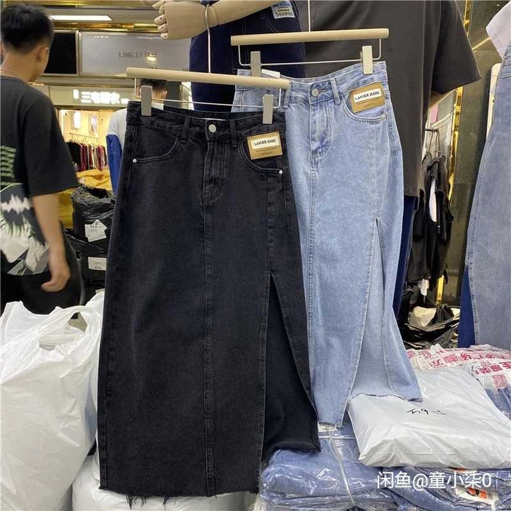 强烈推荐，牛货 实体店 港风复古牛仔半身裙...