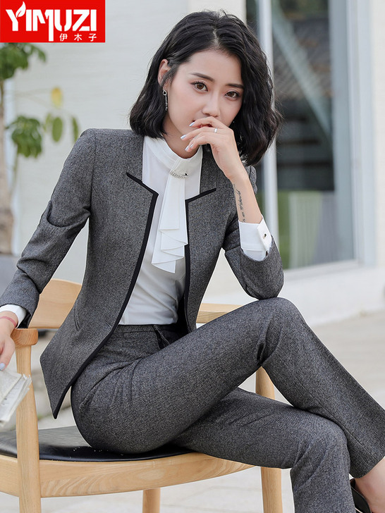 西装套装女春秋时尚高端职业装气质女神范商务...