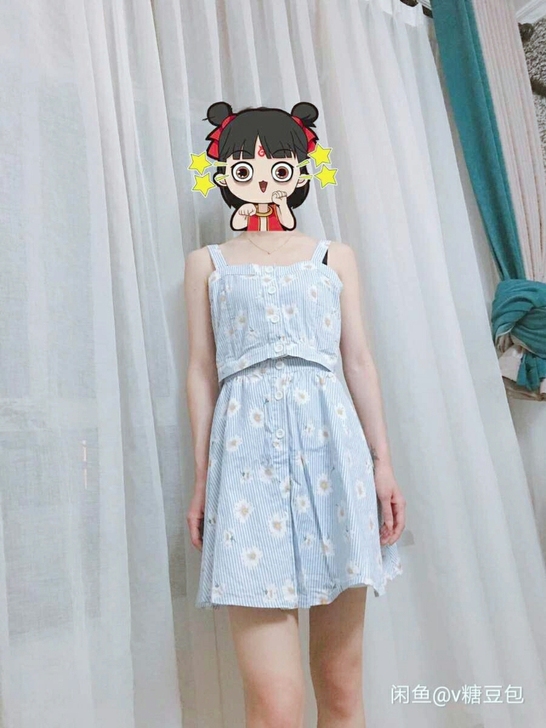森系别致设计感吊带裙子两件套连衣裙收腰夏甜...