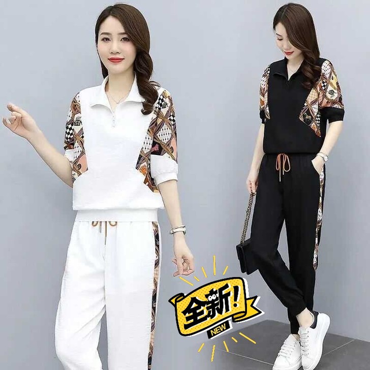 时尚套装裤女夏季2021新款女装减龄洋气运...