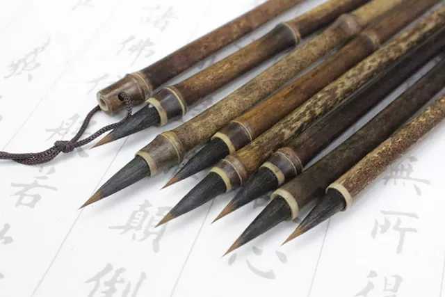书法毛紫竹古抄经紫毫毛笔野兔背瘠黑兼毫蝇头...
