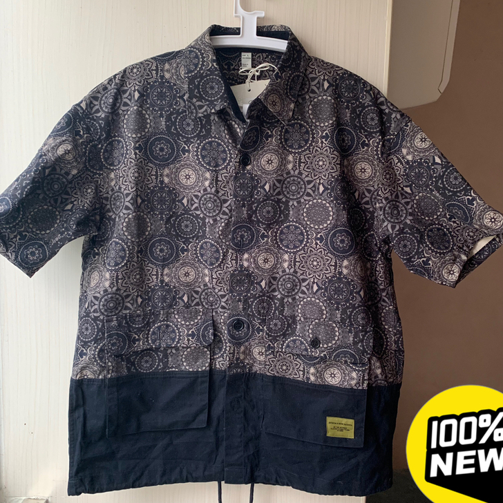 断码最后一件潮流新款老花男士短袖衬衣外套，...