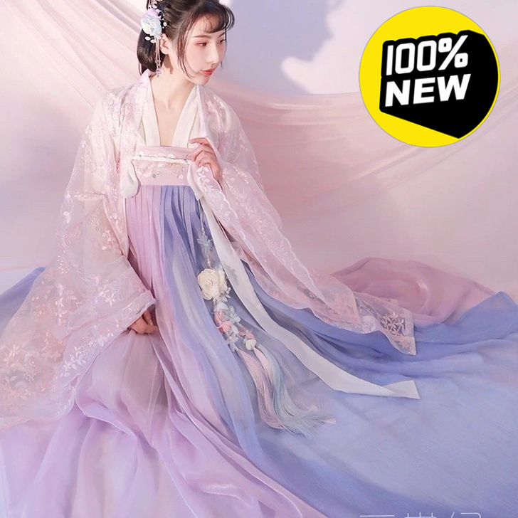 【现货当天发】春樱汉服女襦裙齐胸齐腰套装超...