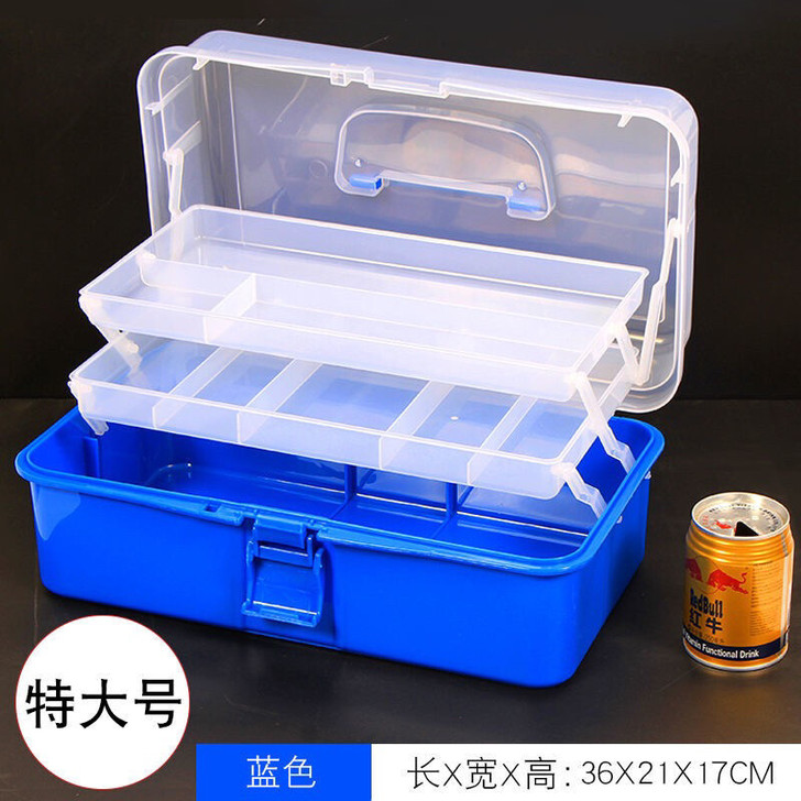 收纳箱塑料医药箱家用大号折叠储物整理箱美甲...