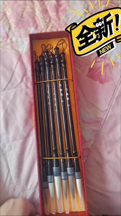 618年中大促 六只毛笔，三只狼毫，三只兼...