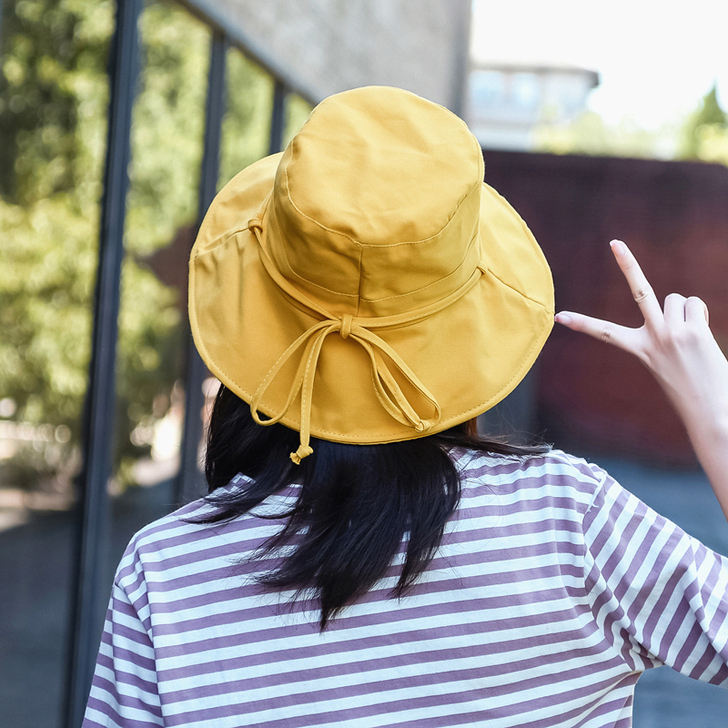 日系遮脸夏天大檐渔夫帽子女士休闲韩版百搭夏...