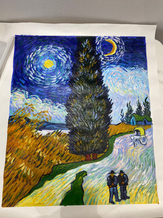 手绘油画梵高作品