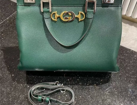 Gucci/古驰，Zumi系列，绿色手提斜...