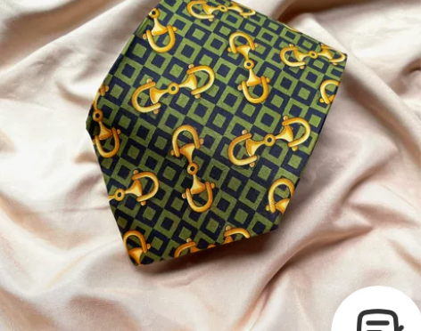 【中古领带】Gucci古奇马蹄扣领带复古巴...