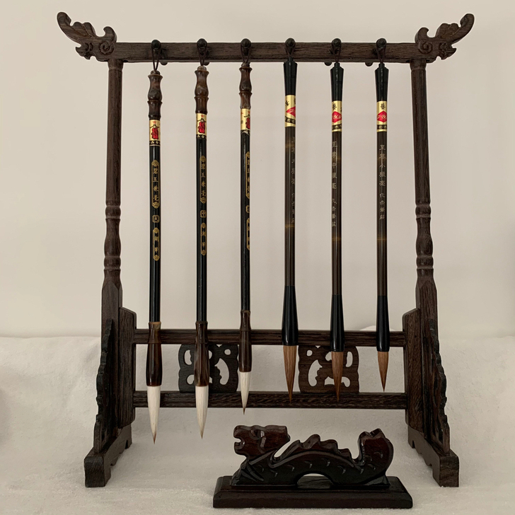 鸡翅木笔挂，笔架，毛笔套装鸡翅木笔挂，笔架...