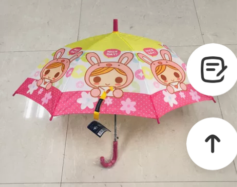 全新 出口欧美女生卡通直骨遮雨童伞 款式 ...