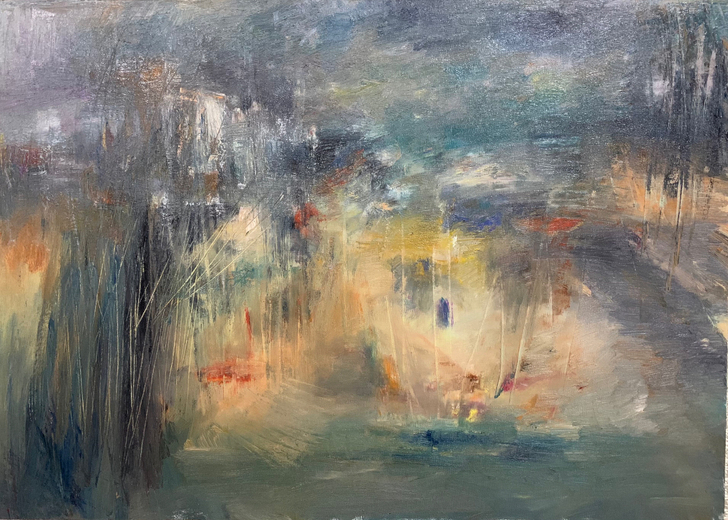 布面油画风景，内框，5070.原创作品，4...