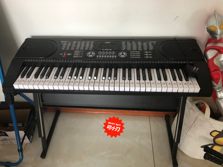 九成新电子琴，朋友给宝贝买的，一直闲置没咋...