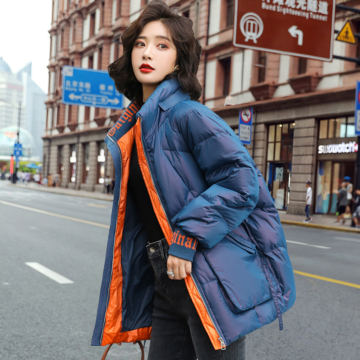 羽绒服女中长款2020新款白鸭绒韩版宽松亮...