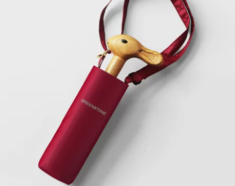 英国可爱木兔头迷你五折叠晴雨伞两用黑胶遮阳...