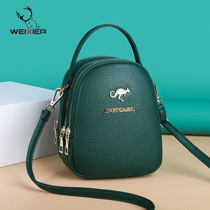 出口订单取消亏本袋鼠真皮质感包包新款女简约...