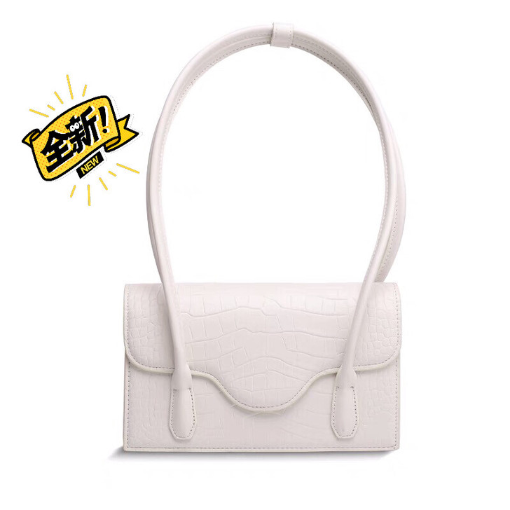 2021新款法棍腋下包，真皮石头纹手提包，...