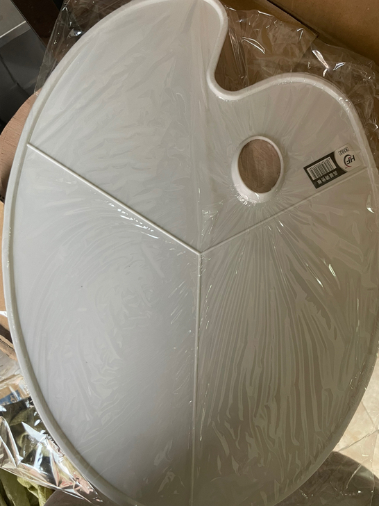 大号椭圆调色板 梅花盘三线调色板水彩盘平板...