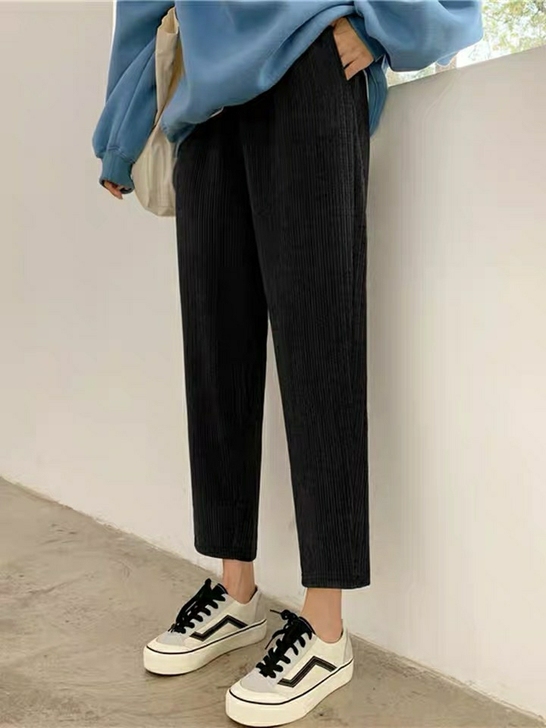 全新，灯芯绒女裤加绒加厚雪尼尔裤子秋冬宽松...