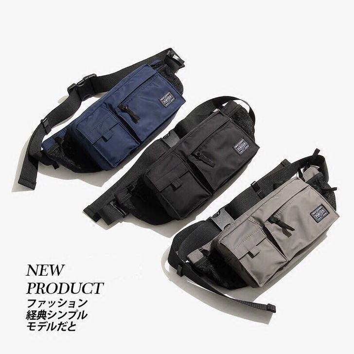 潮牌Porter男士胸前包单肩包斜挎后背包...