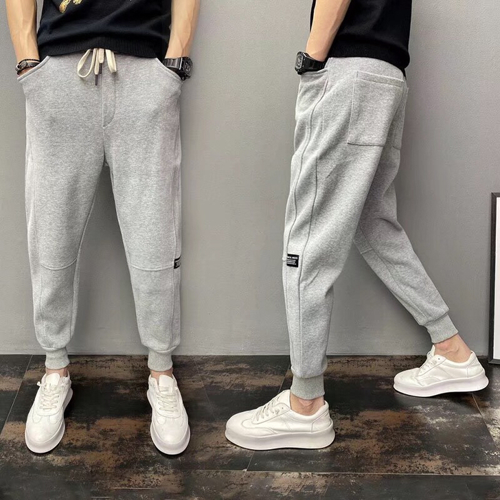 裤子男韩版潮流网红同款运动裤男宽松束脚裤哈...