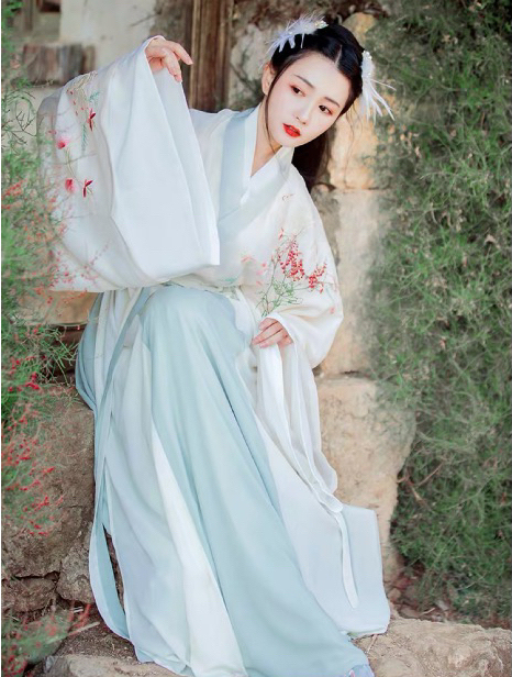 重回汉唐 晋制汉服一套全新（可拆卖） 浅绿...