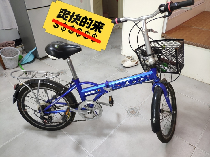 8岁以上或者成人可骑自行车，8成新，可折叠...