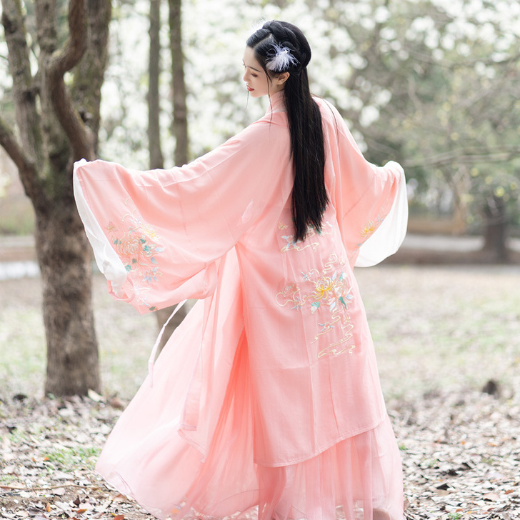 花瑶大袖衫汉服女中国风仙气飘逸古风学生齐腰...