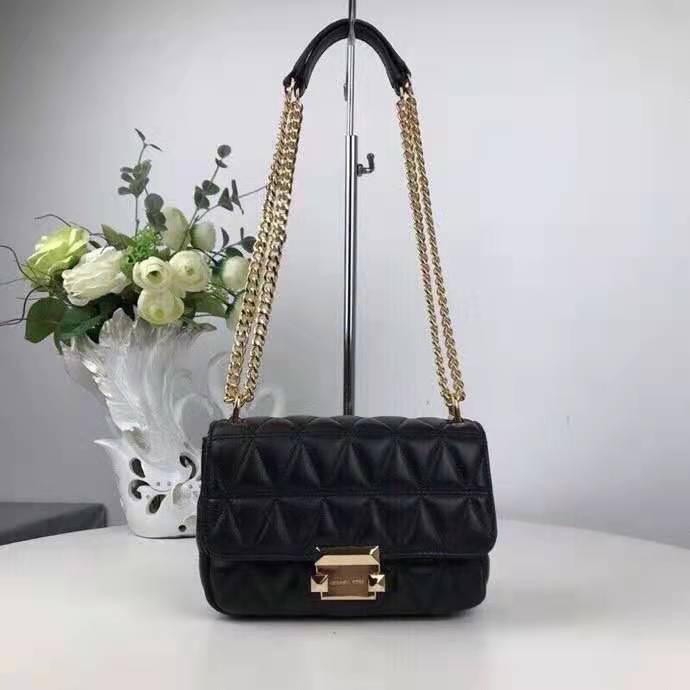 全新全皮 小号mk新款羊皮款 链条包，三角...