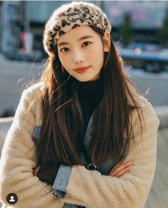 徐梦洁同款韩国设计师品牌ins日韩豹纹兔毛...