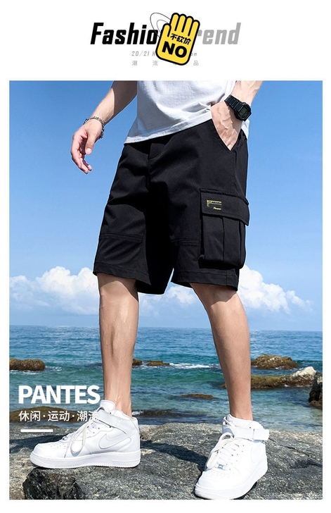 短裤男士夏季潮流薄款宽松休闲纯棉五分裤韩版...