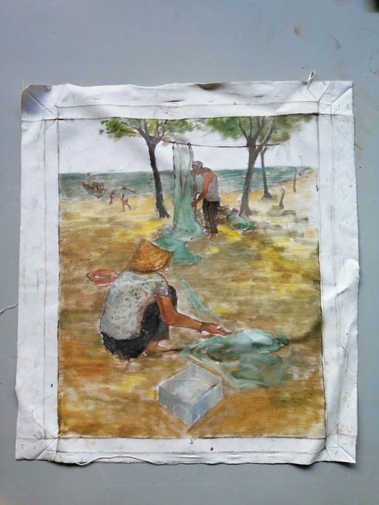 布面油画，美院学生作品。