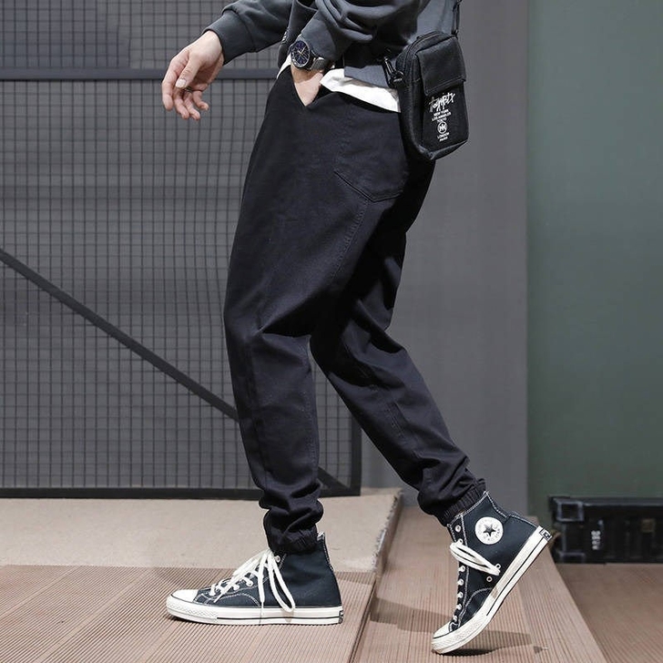 全新休闲裤男夏季工装裤潮牌宽松束脚裤韩版潮...