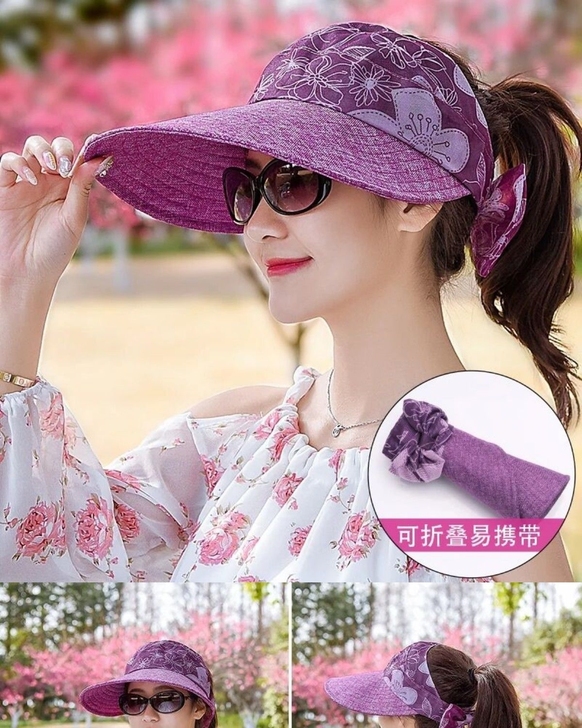 【清仓，送防风绳】遮阳帽女夏天韩版户外防紫...