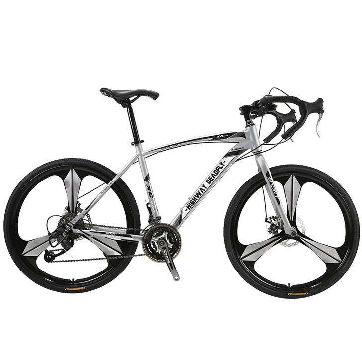 死飞变速自行车成人实心胎活飞单车肌肉弯把公...