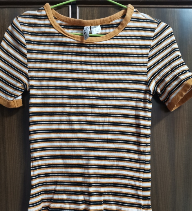 夏季条纹t恤，160/95斤左右，s码