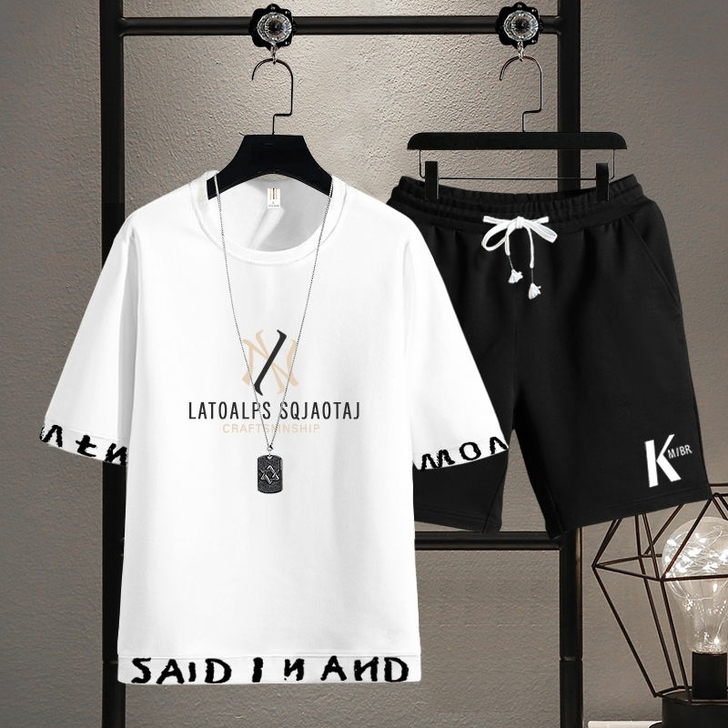 【清仓处理】新款短袖套装男两件套t恤夏季运...