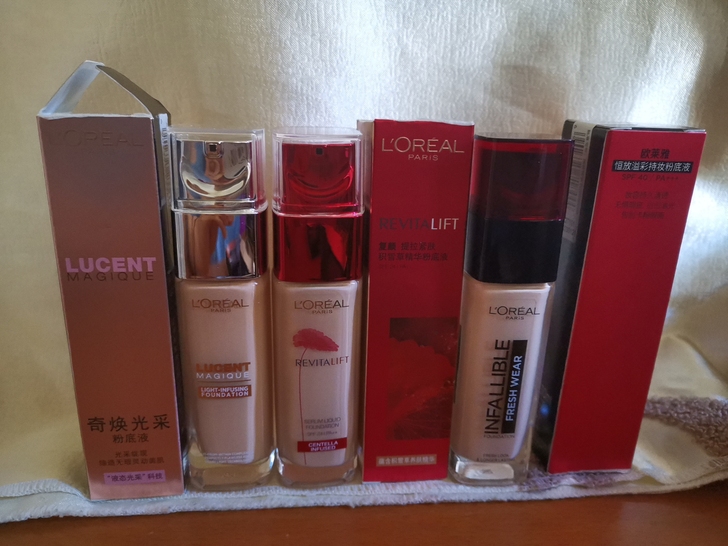 欧莱雅粉底液，恒放溢彩持妆粉底液小红帽68...