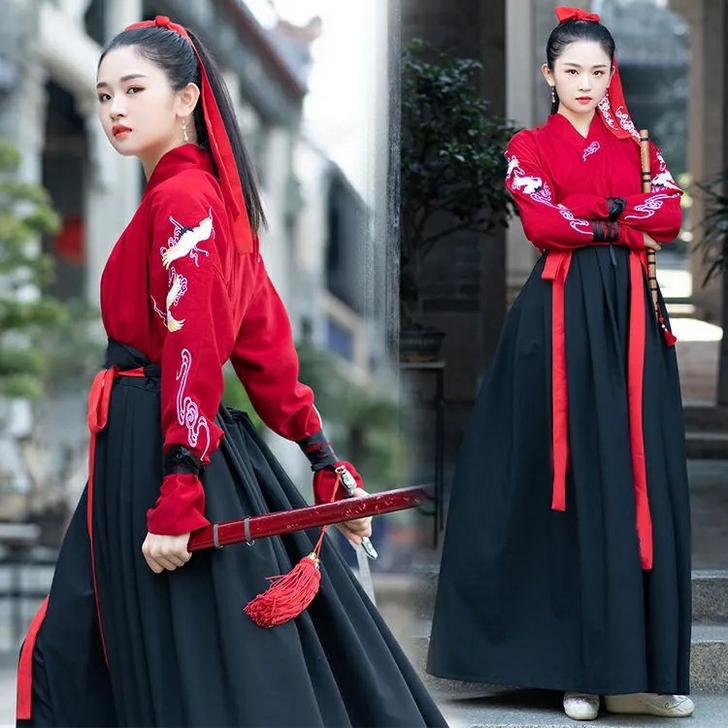 【全新清仓】改良古装汉服女中国风交领汉元素...