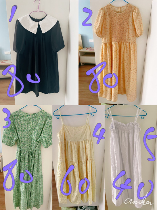 出几条今年款的连衣裙 都是实体店购入 价格...