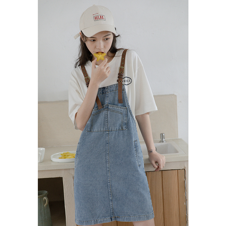 森系牛仔背带裙女夏2020年夏季新款韩版学...