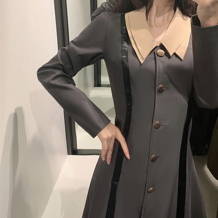 秋冬季新款法式初恋很仙长袖智熏桔梗初恋裙子...